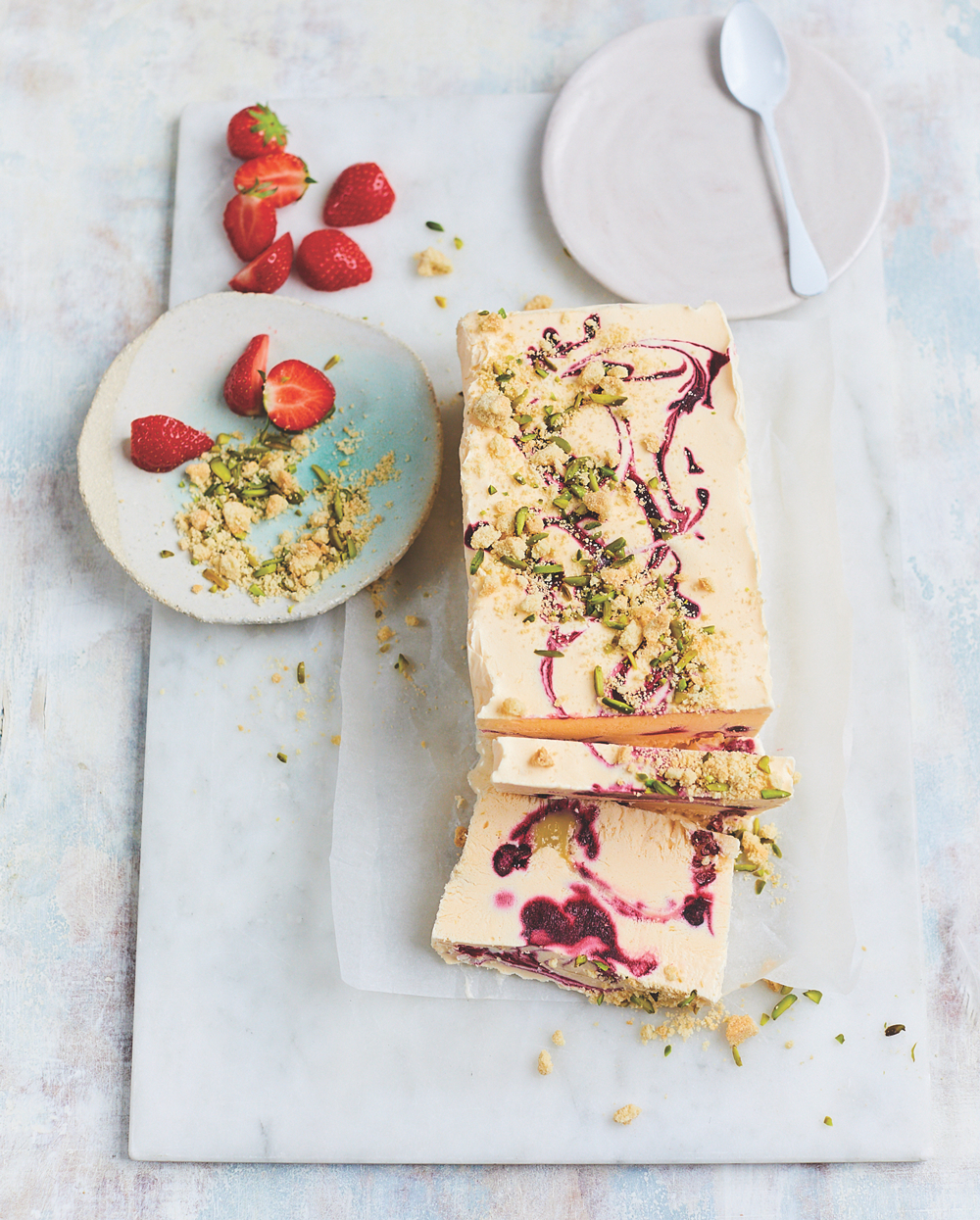 Berry and lemon semifreddo