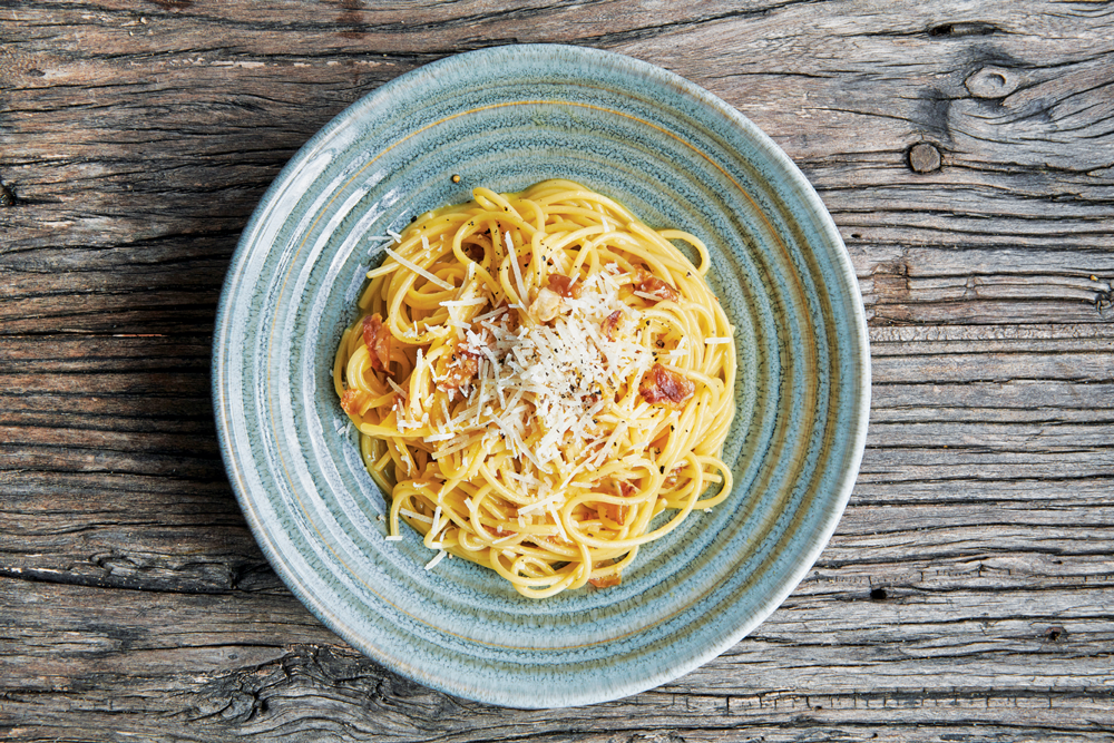 Gluten-free spaghetti carbonara