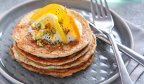 Orange and lemon poppy seed pancakes