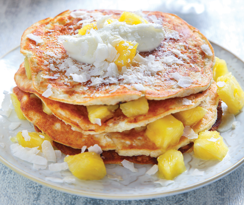 Pineapple coconut pancakes