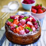 Gluten-free chocolate cake with berries