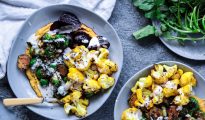 Roast turmeric and cauliflower warm winter salad