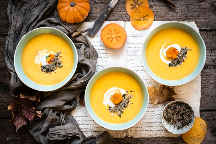 Spiced Spanish Persimon® and Pumpkin Soup