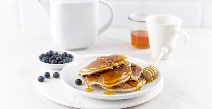 Gluten Free Buckwheat and Blueberry Breakfast Pancakes