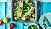 Roast Salmon Fillets with Braeburn Apple Salsa Verde