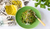 Super Quick Buckwheat Noodles with a Creamy Green Pea & Kale Sauce