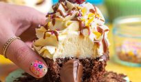 Ice Cream Sundae Cupcakes topped with Picota Cherry
