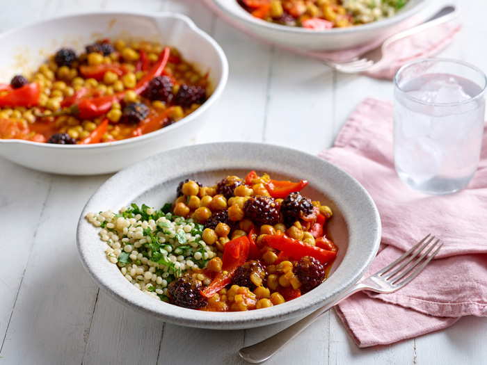 Confit Chickpeas and Blackberries