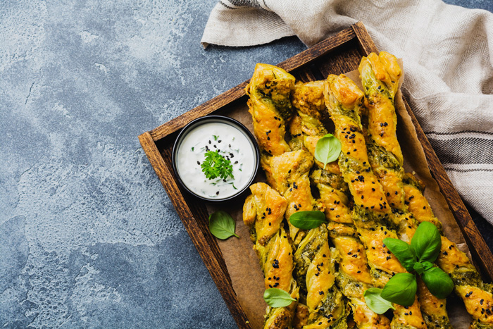 Gluten free and Vegan pesto twisty straws 