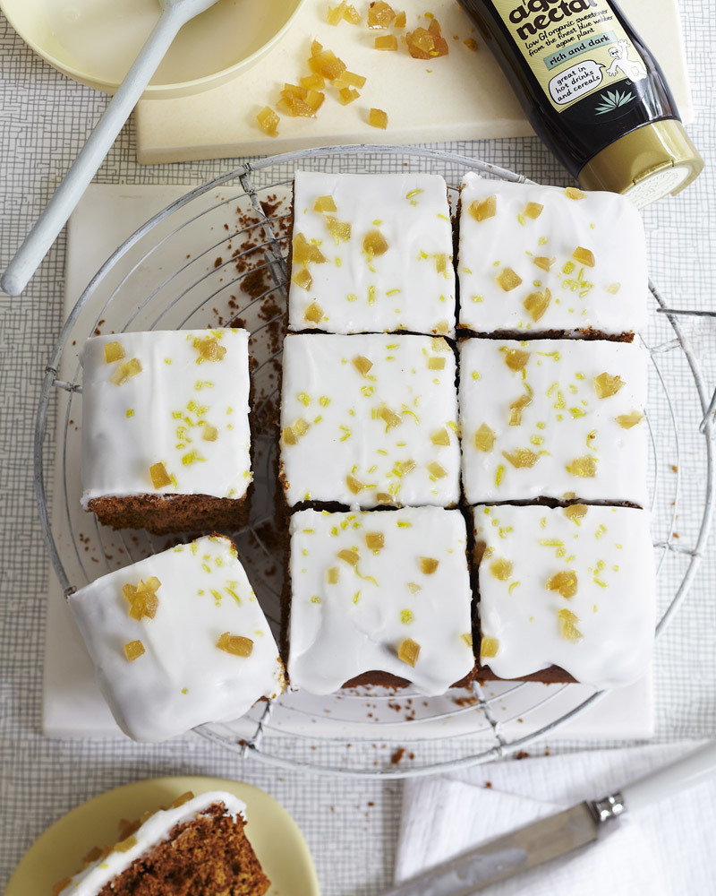 Ginger Cake with Lemon Glaze Icing