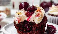 Chocolate Cherry Amaretto Cupcakes