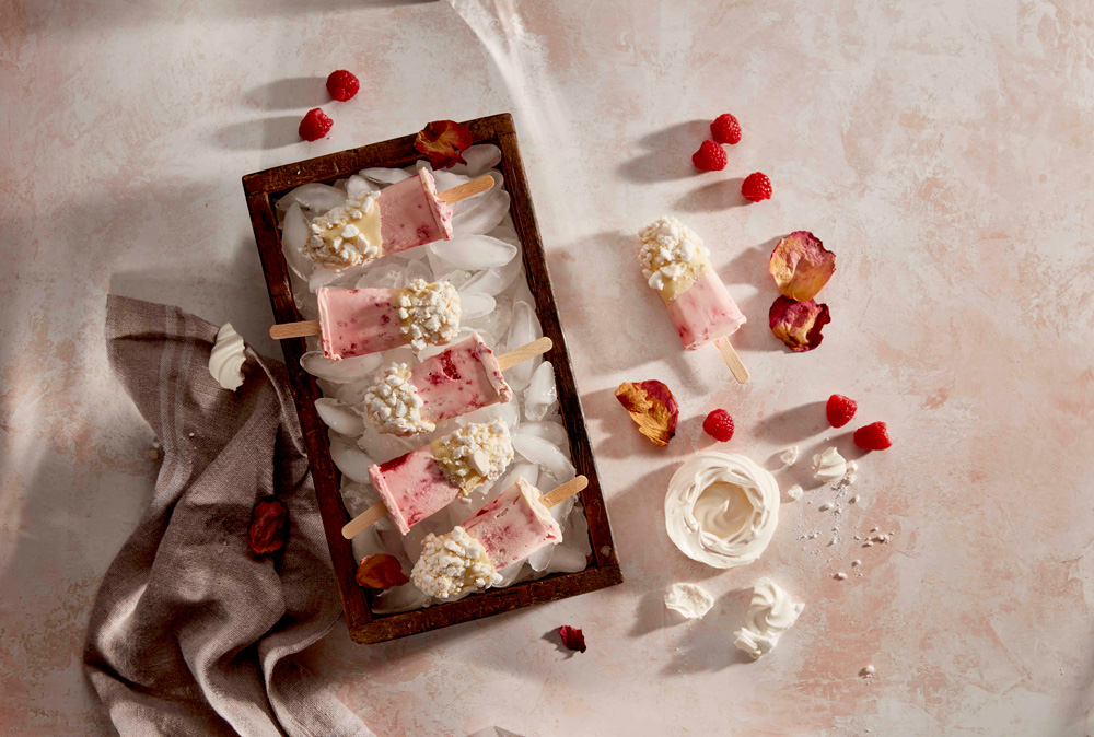 Rose Eton mess lollies