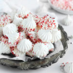 White chocolate peppermint meringue cookies
