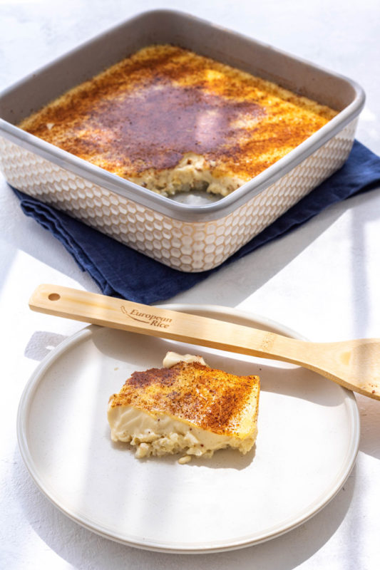 Baked rice pudding